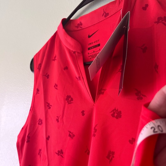 Nike Dri-Fit Slim Fit Athletic Floral Red Monochrome Sleeveless Shirt Tank. M. - Picture 3 of 17